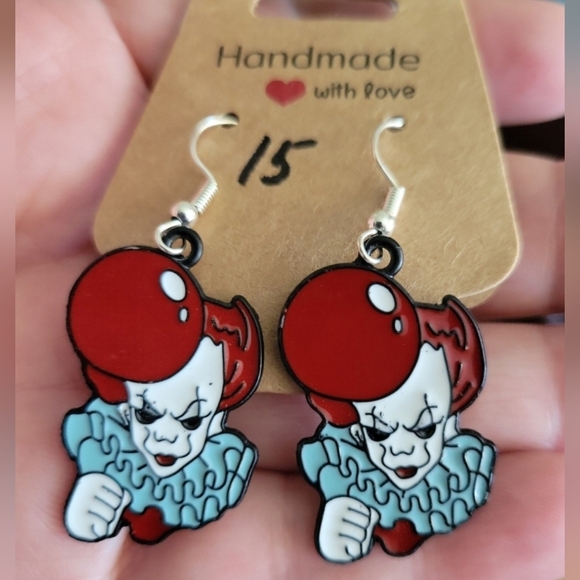 Pennywise IT Earrings Hypoallergenic Halloween Horror Scary Handmade - Picture 1 of 1